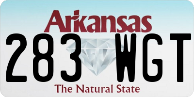 AR license plate 283WGT
