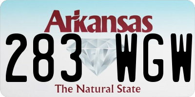 AR license plate 283WGW