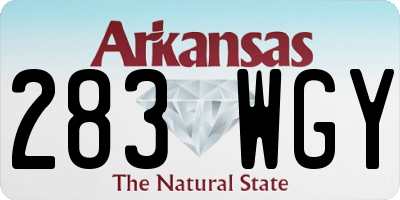 AR license plate 283WGY