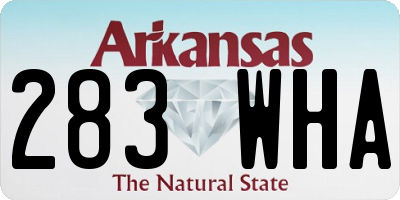 AR license plate 283WHA