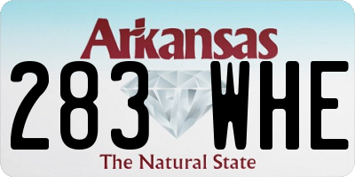 AR license plate 283WHE