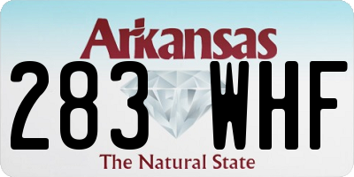 AR license plate 283WHF