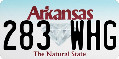 AR license plate 283WHG
