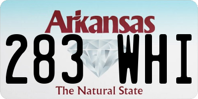 AR license plate 283WHI