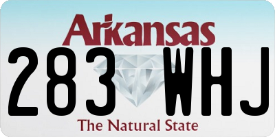 AR license plate 283WHJ