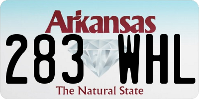 AR license plate 283WHL