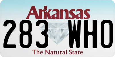 AR license plate 283WHO