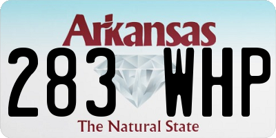 AR license plate 283WHP