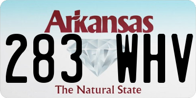 AR license plate 283WHV