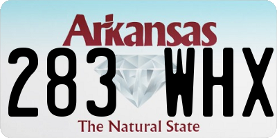 AR license plate 283WHX