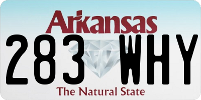 AR license plate 283WHY