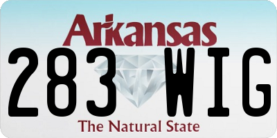 AR license plate 283WIG