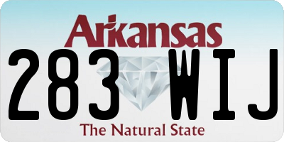 AR license plate 283WIJ