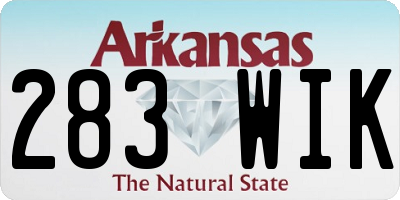AR license plate 283WIK