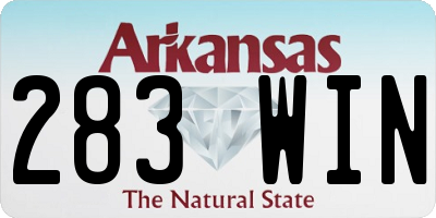 AR license plate 283WIN