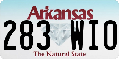 AR license plate 283WIO