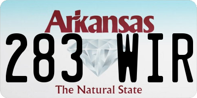 AR license plate 283WIR