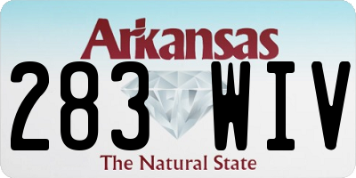 AR license plate 283WIV