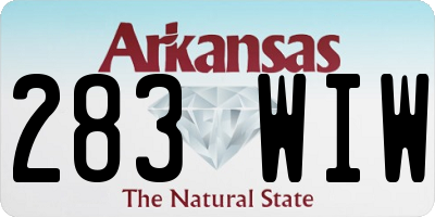 AR license plate 283WIW