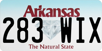 AR license plate 283WIX