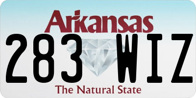 AR license plate 283WIZ