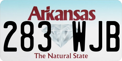 AR license plate 283WJB