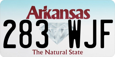 AR license plate 283WJF