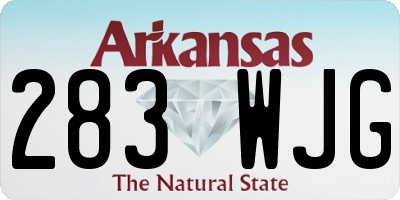 AR license plate 283WJG