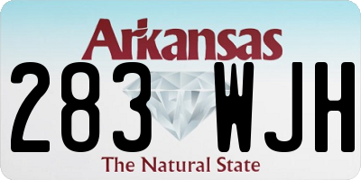 AR license plate 283WJH