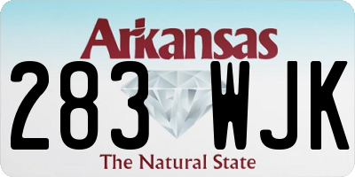AR license plate 283WJK