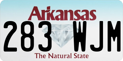 AR license plate 283WJM