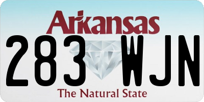 AR license plate 283WJN