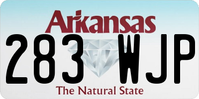 AR license plate 283WJP
