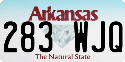 AR license plate 283WJQ