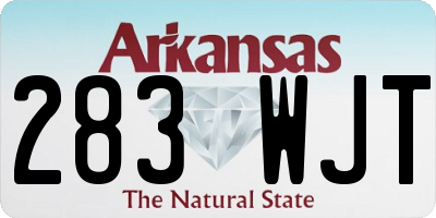 AR license plate 283WJT
