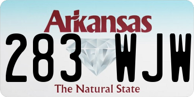 AR license plate 283WJW