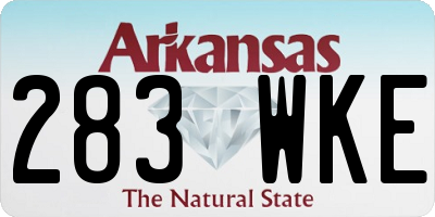 AR license plate 283WKE