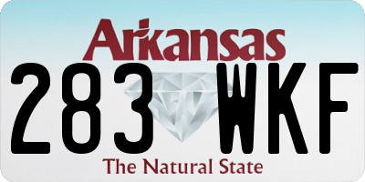 AR license plate 283WKF