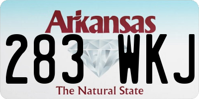 AR license plate 283WKJ