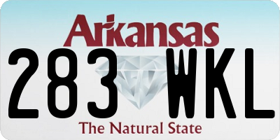 AR license plate 283WKL