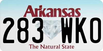 AR license plate 283WKO