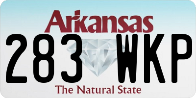 AR license plate 283WKP