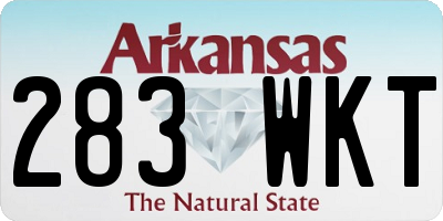 AR license plate 283WKT