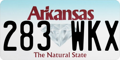 AR license plate 283WKX