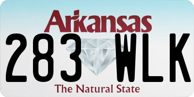 AR license plate 283WLK