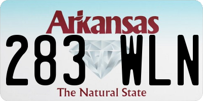 AR license plate 283WLN
