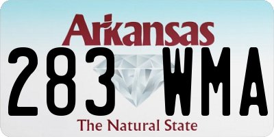 AR license plate 283WMA