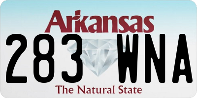 AR license plate 283WNA