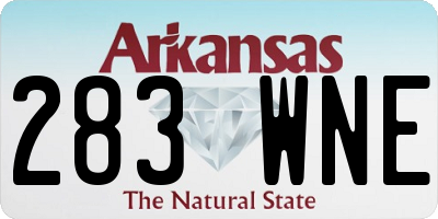 AR license plate 283WNE