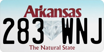 AR license plate 283WNJ
